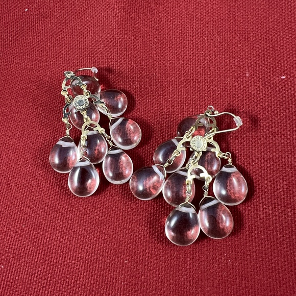 J Crew Dangle Earrings Chandelier Teardrop Fashion French Hook Elegant Classic - Picture 3 of 7